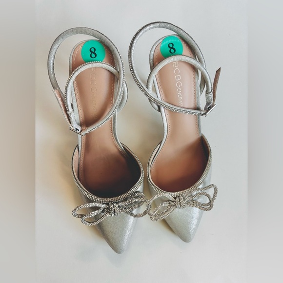BCBG diamond sparkle bow satin heel pumps - Picture 2 of 8